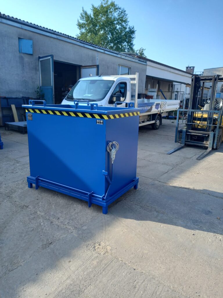 Kontener z otwieranym dnem PMDC 1400 front bok